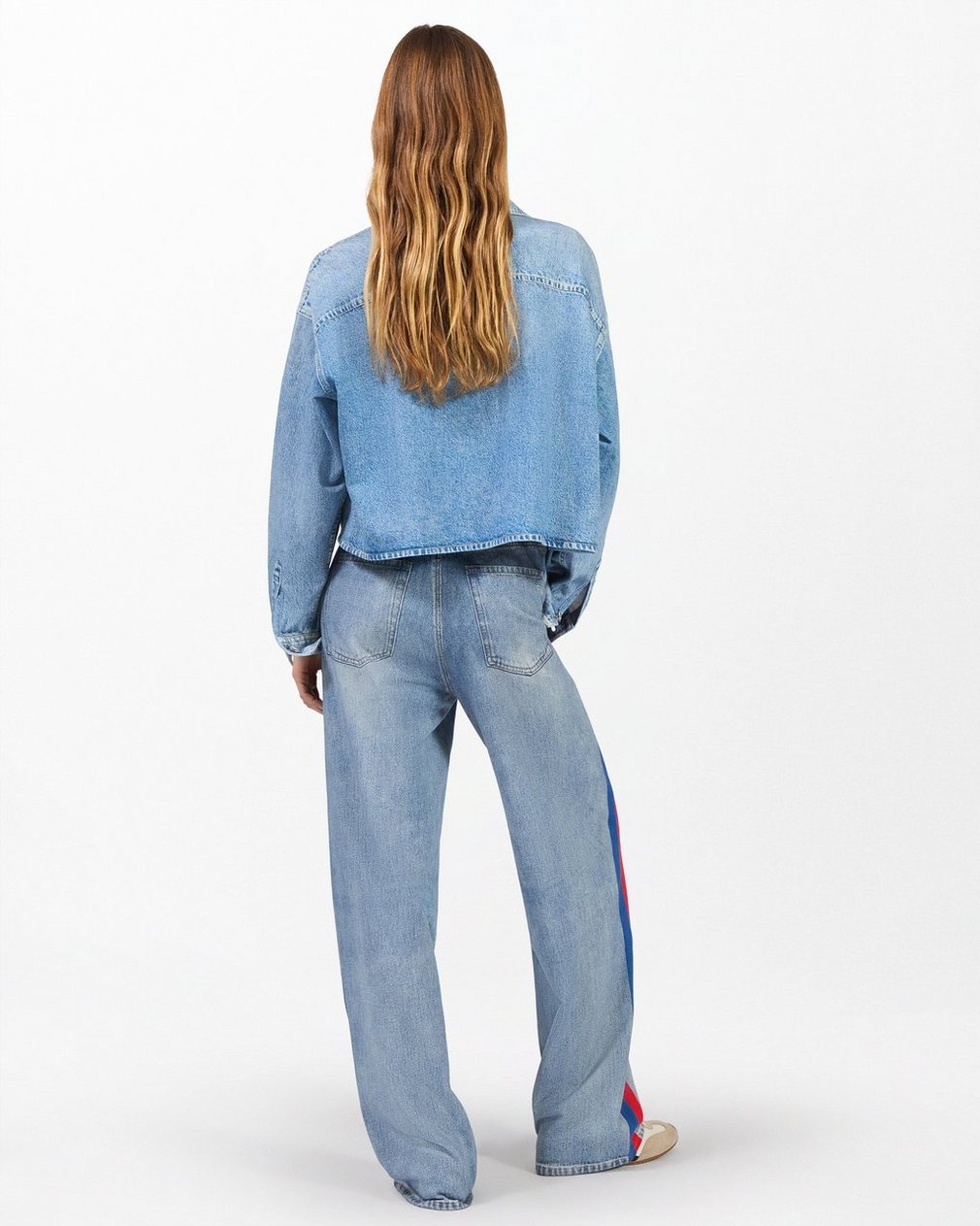 Miramar Sport Stripe Track Pants - Coney Blue Red Stripe