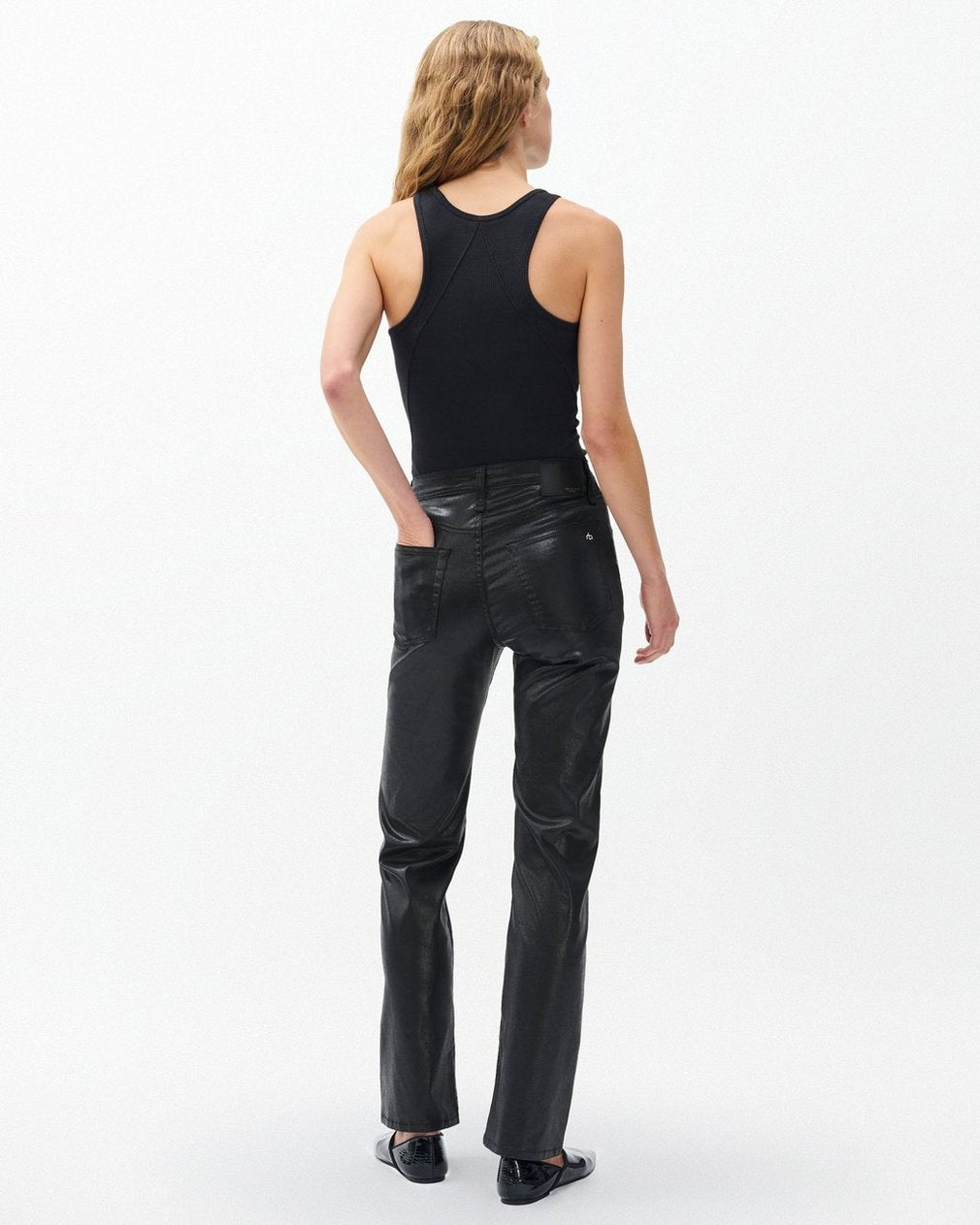 Harlow Straight Jeans - Black Coated
