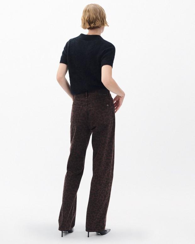 Shea Relaxed Straight Jeans - Espresso Leopard