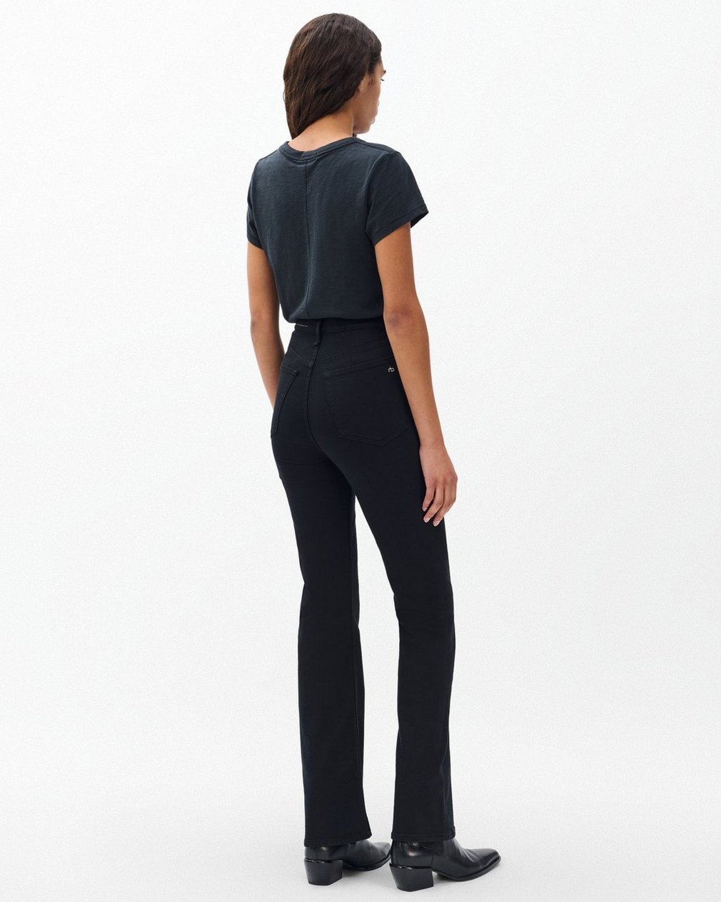 Peyton Bootcut - Black: Mid-Rise Stretch Jean