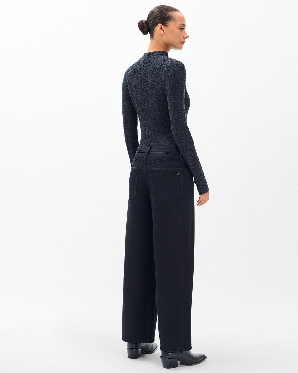 Aiden Wide-Leg Jeans - Black