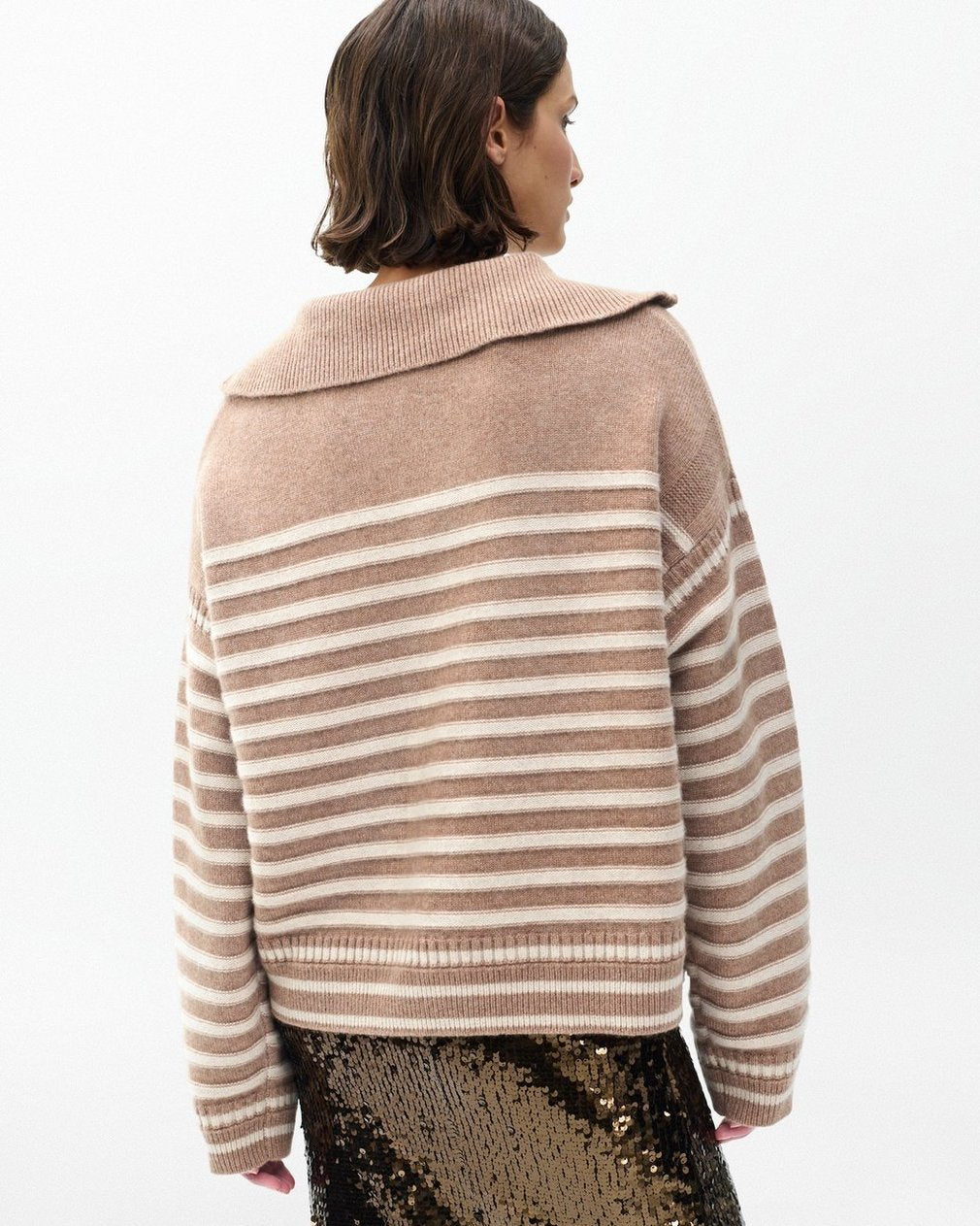 Raven Wool-Cashmere Half-Zip Sweater - Camel