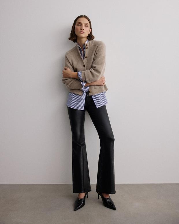 Bridget Mockneck Cardigan - Taupe