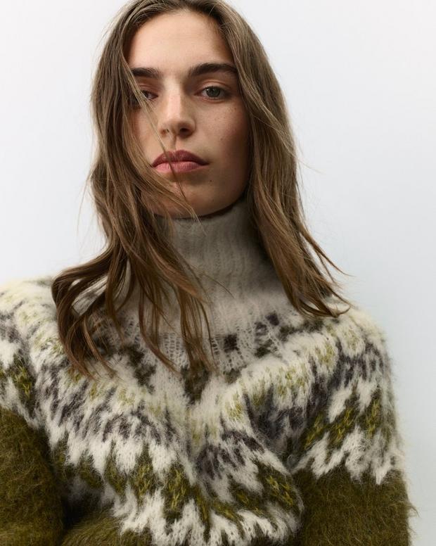 Beth Fair Isle Turtleneck Sweater - Army Multi