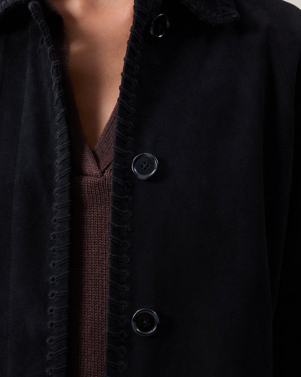 Morin Suede Coat - Black