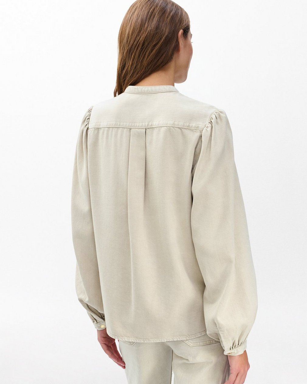 Sandra Denim Blouse - Sand Stone