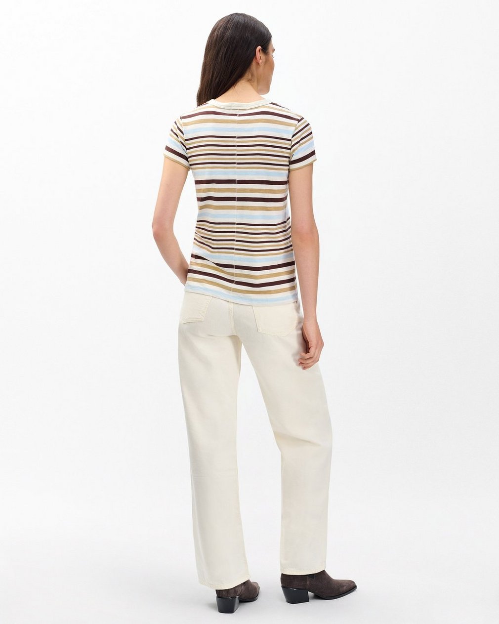 The Slub Striped Tee - Ivory Multi