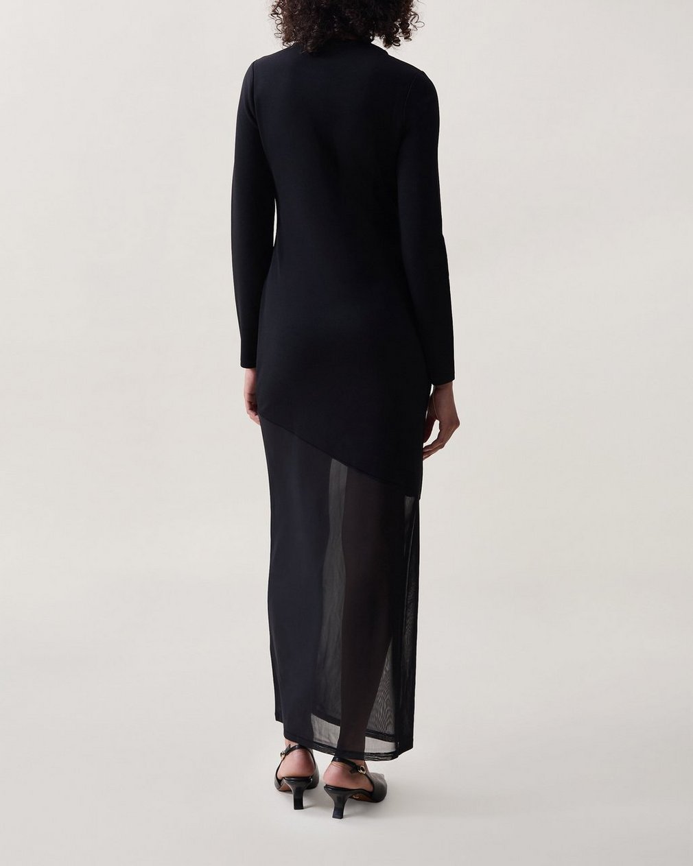 Sascha Mixed-Media Dress - Black