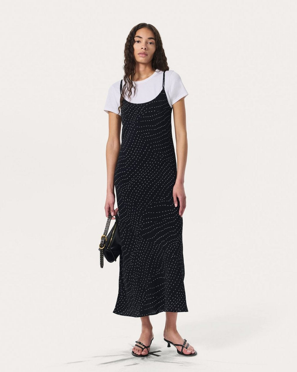 Alessia Printed Slip Dress - Black Print