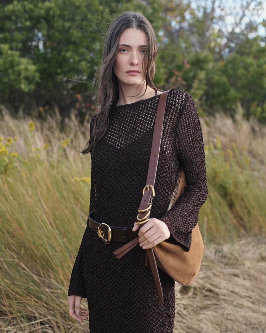 Ellie Knit Mini Dress - Brown