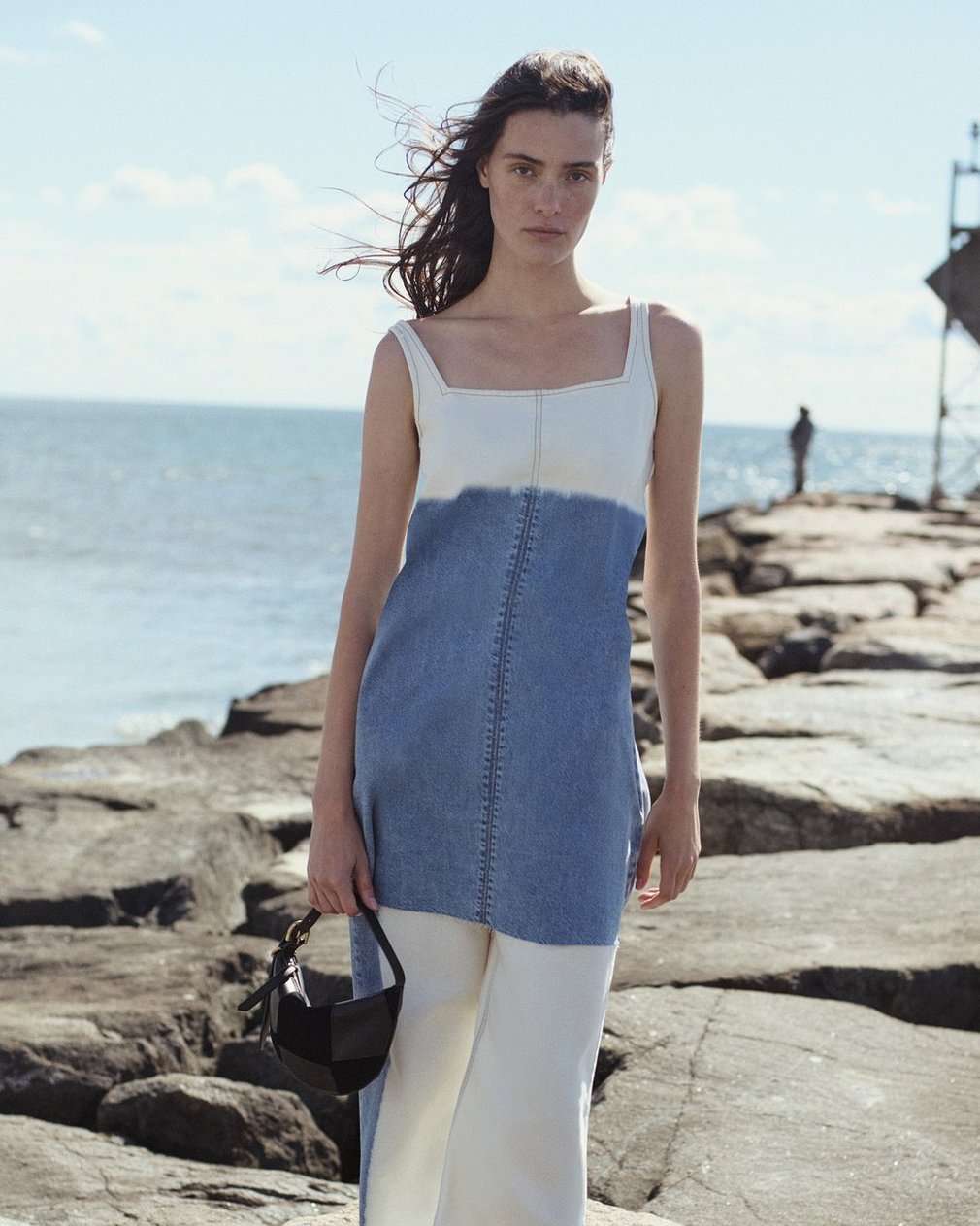 Jayde Denim Dress - Bleach Stripe