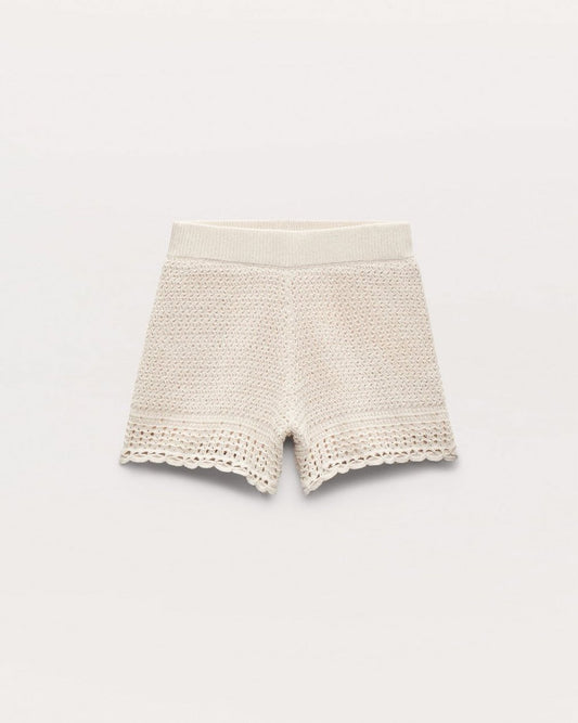 Khloe Open-Knit Shorts - Ivory