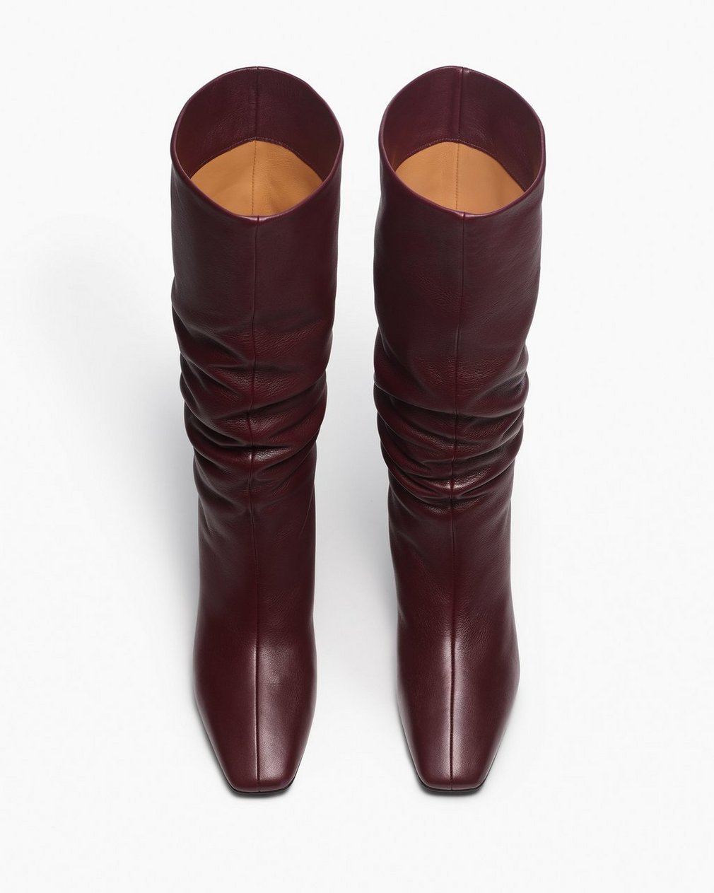 Astor Leather Slouch Boots - Bordeaux