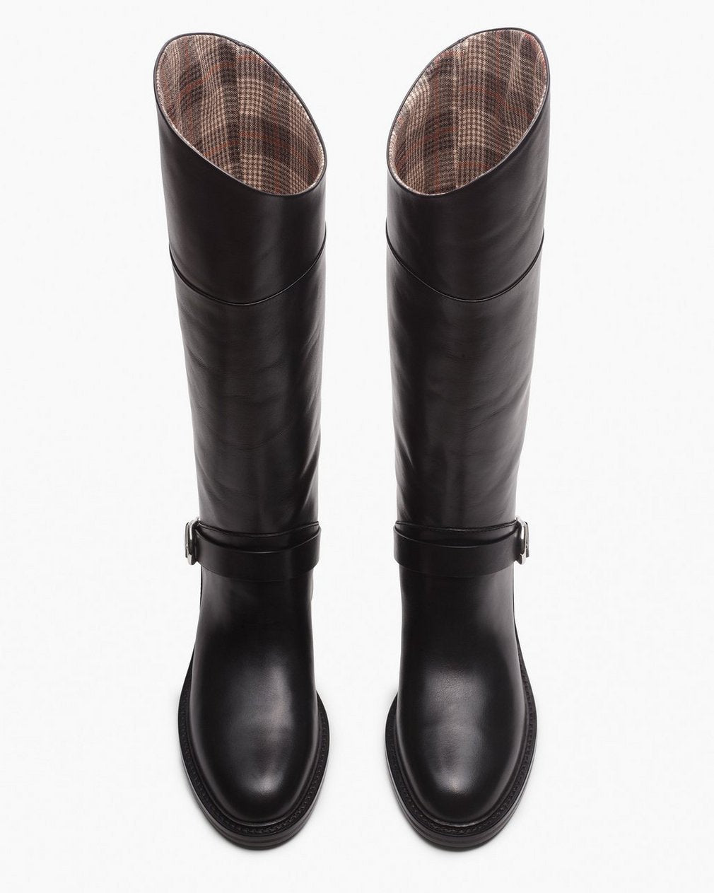 Hayden Leather Riding Boots - Black Wide Calf