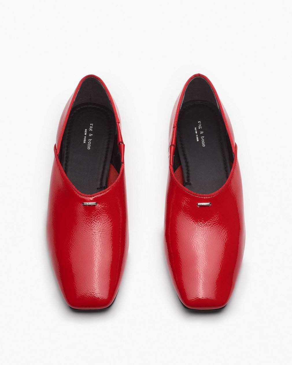 Sadie Leather Flats - Fiery Red
