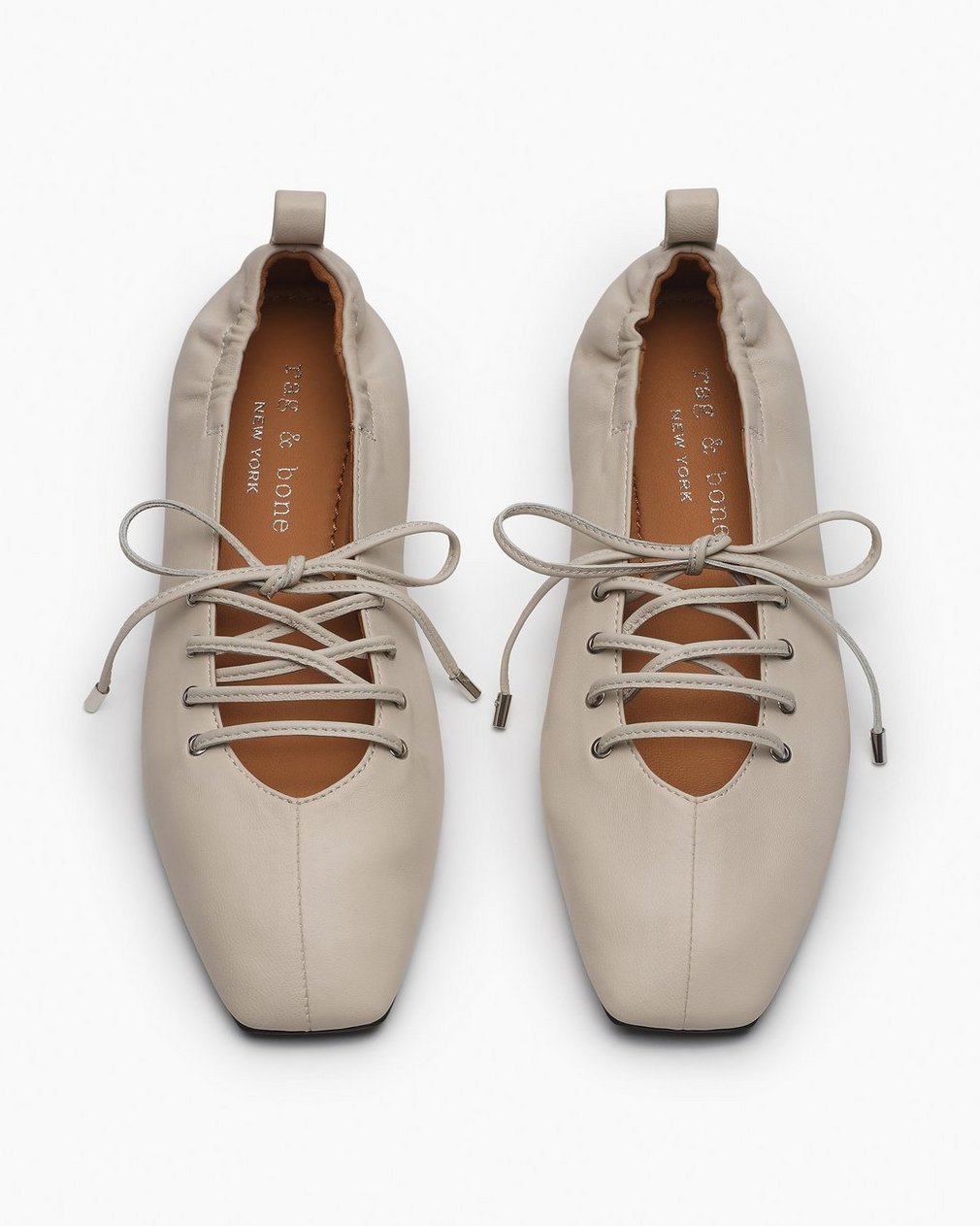 Sophia Leather Ballet Flats - Cloud