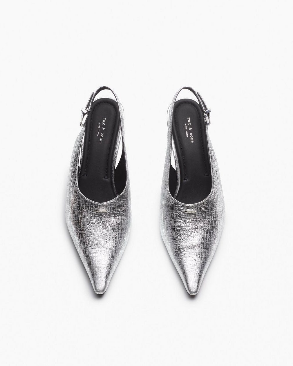 Mercer Leather Slingbacks - Silver