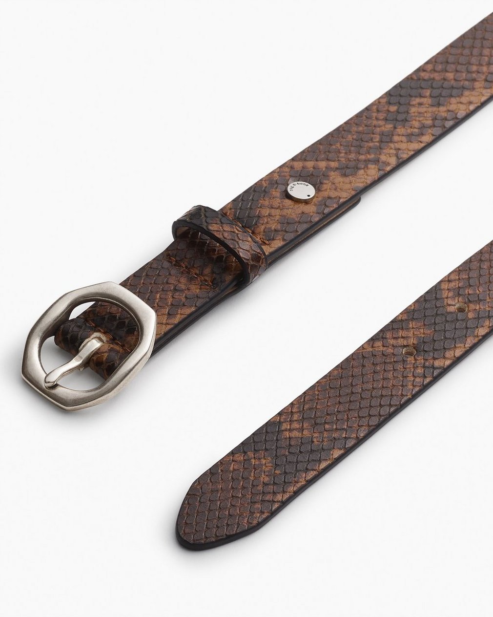 Small Audrey Suede Belt - Mocha Snake