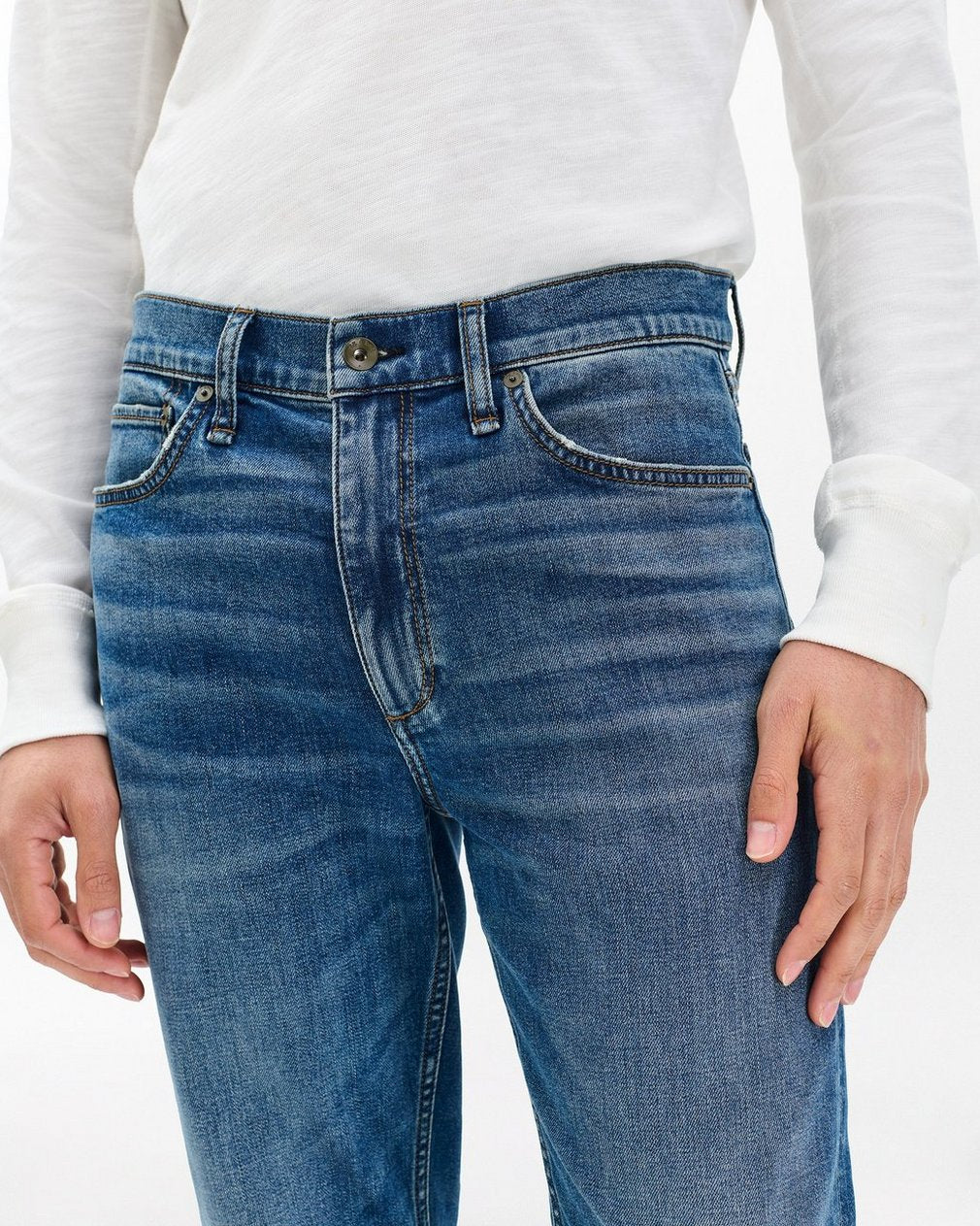 Fit 2 - Jared: Slim Fit Medium Indigo Authentic Stretch Jean