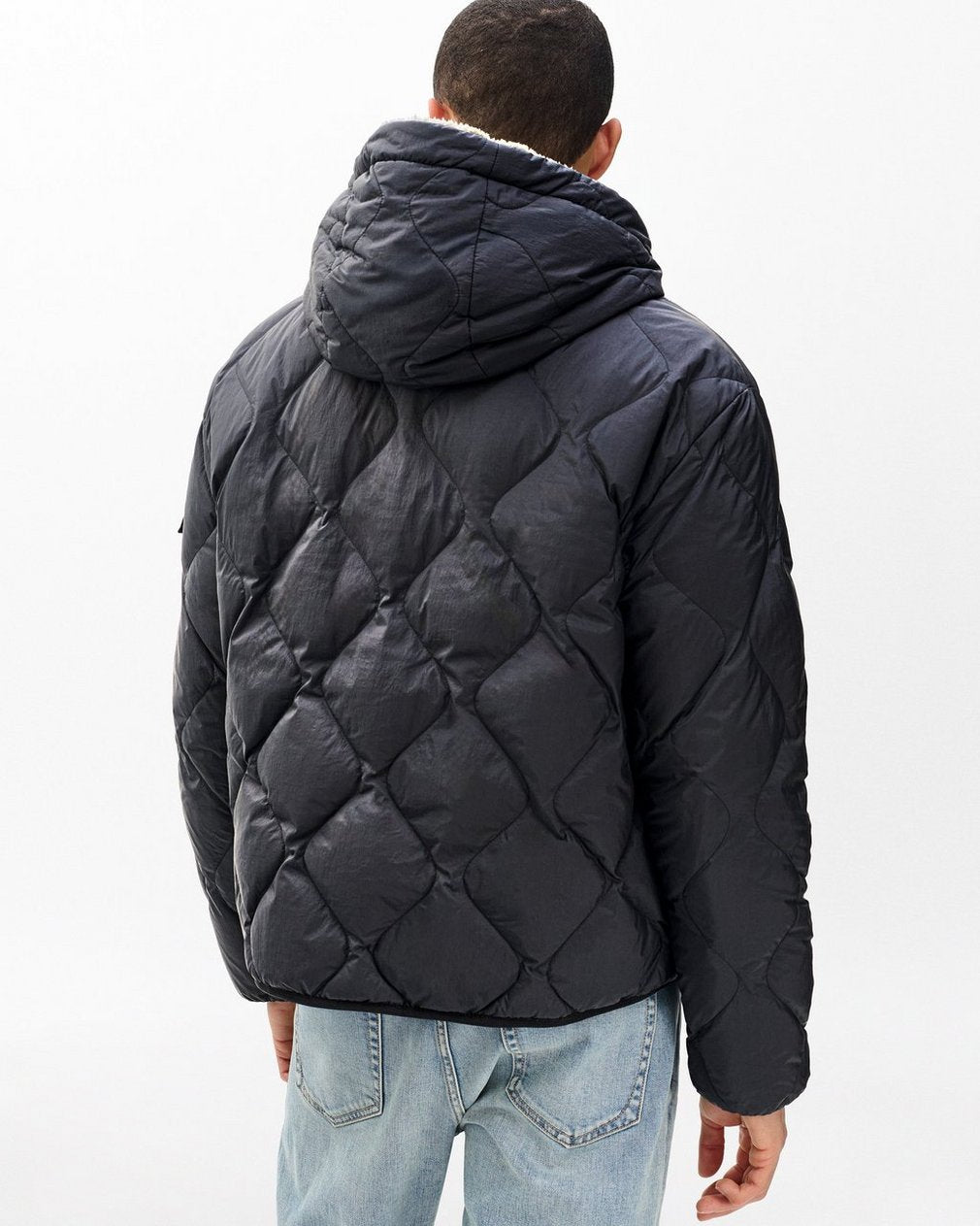 Dane Quilted Hooded Jacket - Black