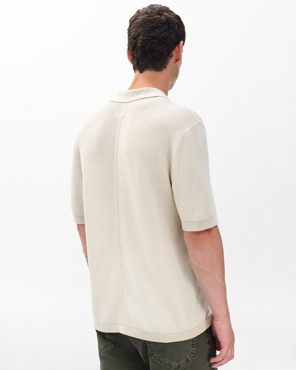 Harvey Knit Johnny Collar Polo - Desert Sand