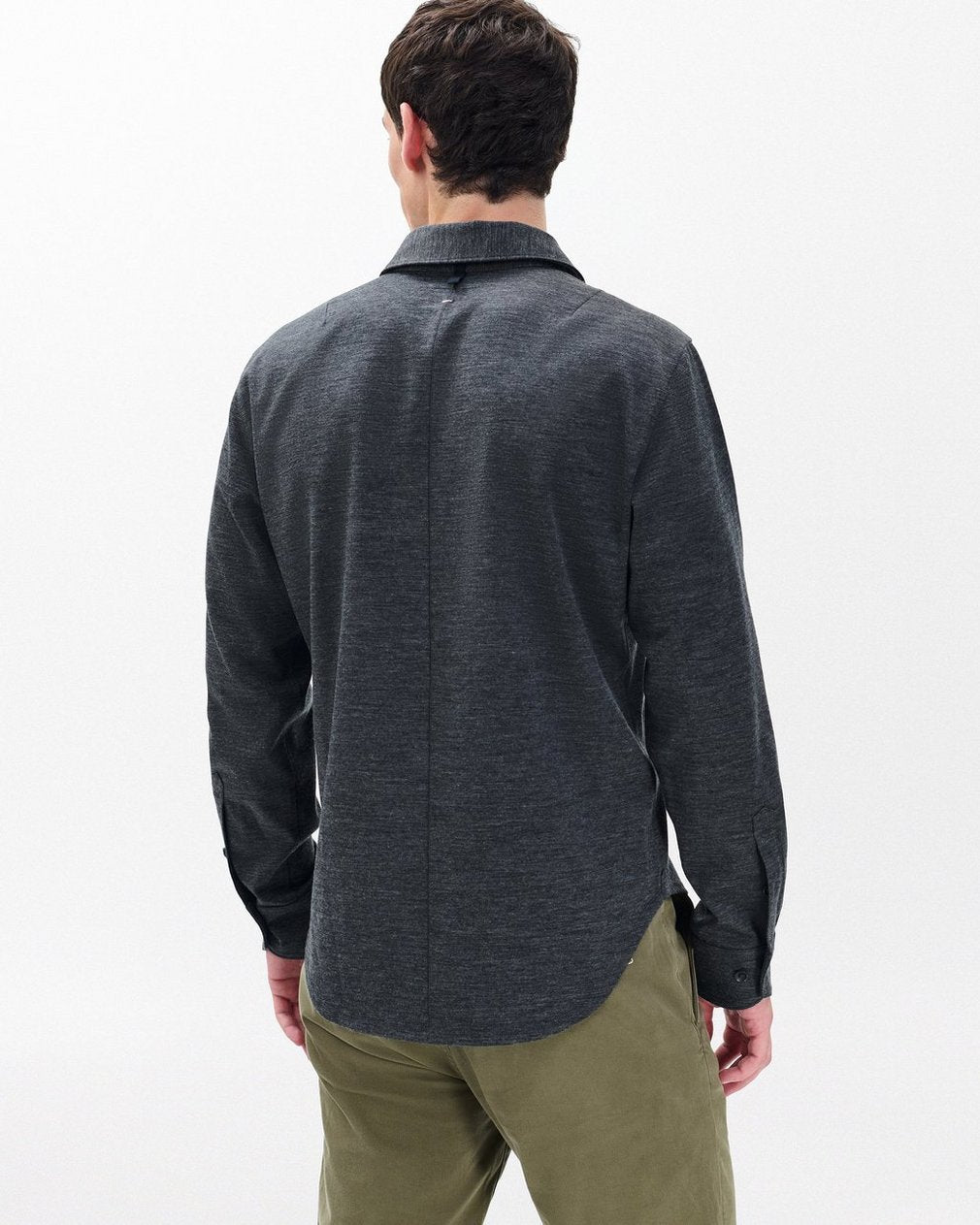 Tomlin Merino Wool Knit Shirt - Charcoal