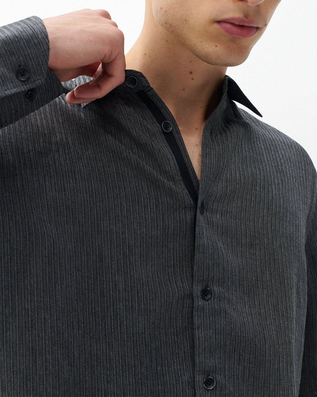 Dalton Geo Patterned Shirt - Grey