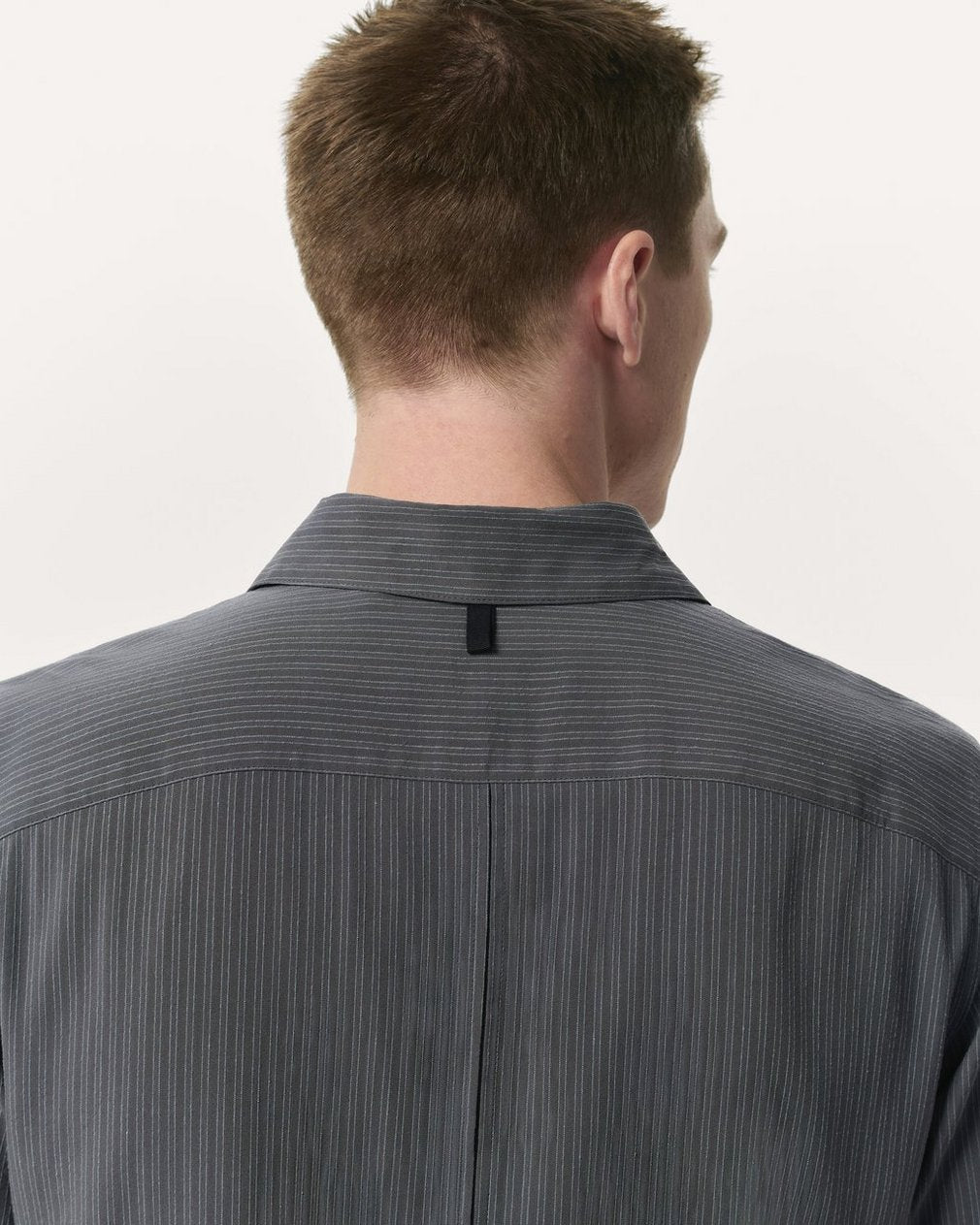 Relaxed Fit Dalton Dobby Striped Shirt - Dark Grey