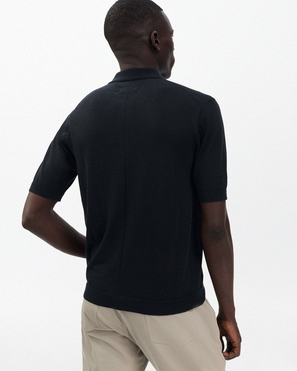 Downing Lightweight Cashmere Polo - Black