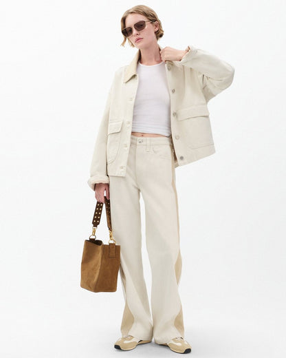 Natalia Denim Jacket - Two Tone Stone