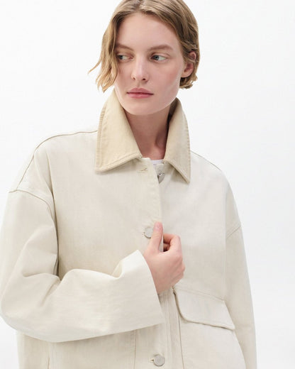 Natalia Denim Jacket - Two Tone Stone