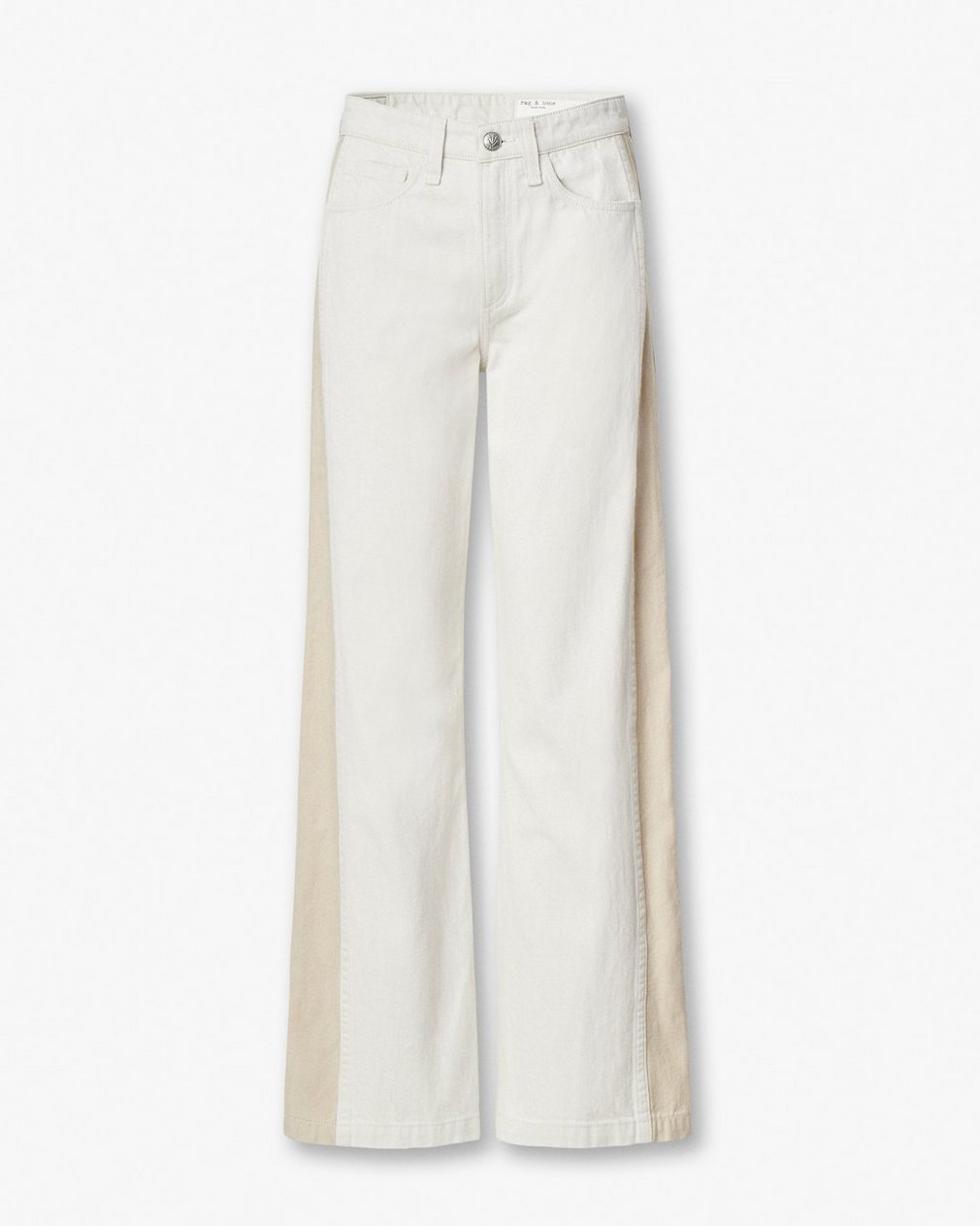 Logan Spliced Wide-Leg Jeans - Two Tone Stone