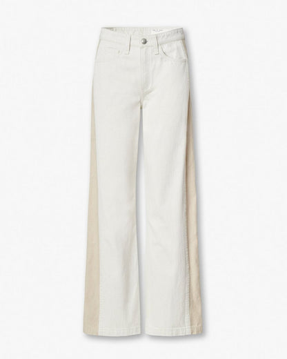 Logan Spliced Wide-Leg Jeans - Two Tone Stone