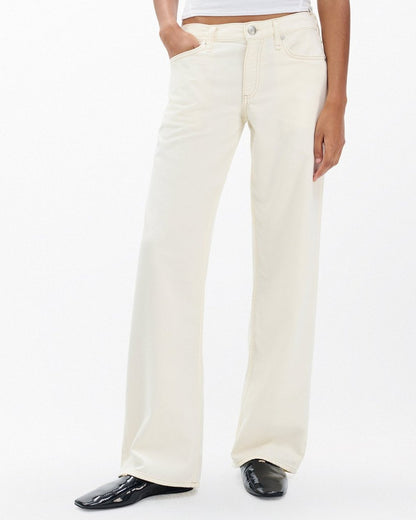 Saige Relaxed Straight Jeans - Ecru
