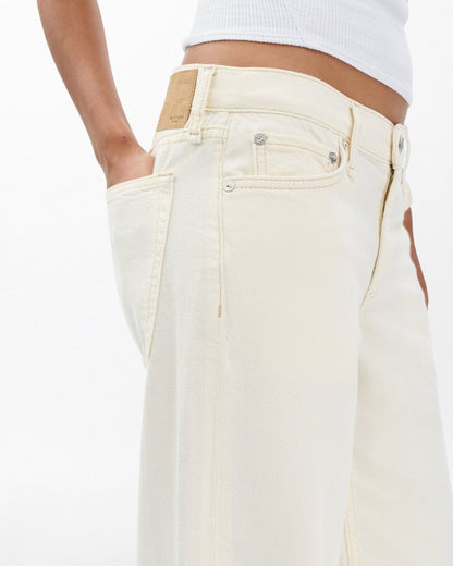 Saige Relaxed Straight Jeans - Ecru