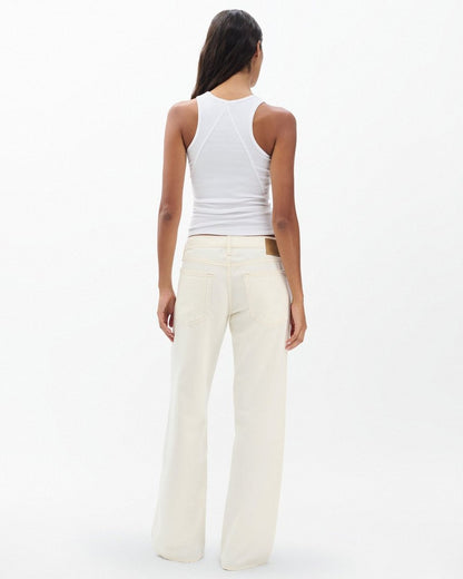 Saige Relaxed Straight Jeans - Ecru
