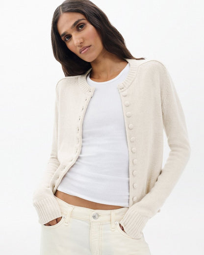 Wallace Crewneck Cardigan - Oatmeal