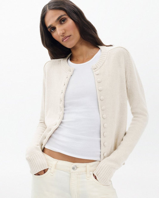 Wallace Crewneck Cardigan - Oatmeal