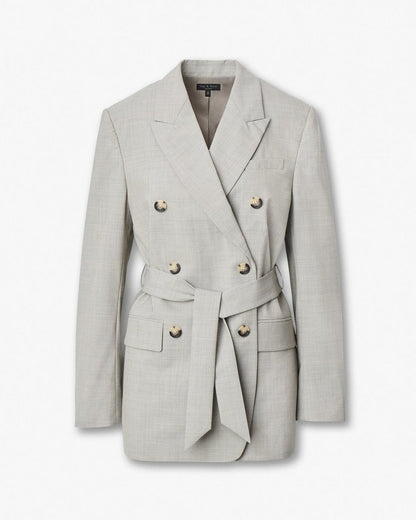 Virginia Italian Stretch Wool Blazer - Light Taupe