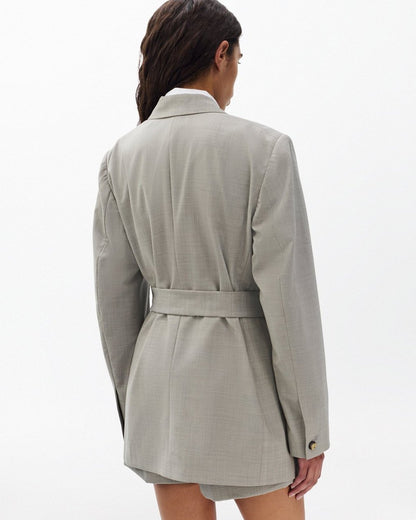 Virginia Italian Stretch Wool Blazer - Light Taupe