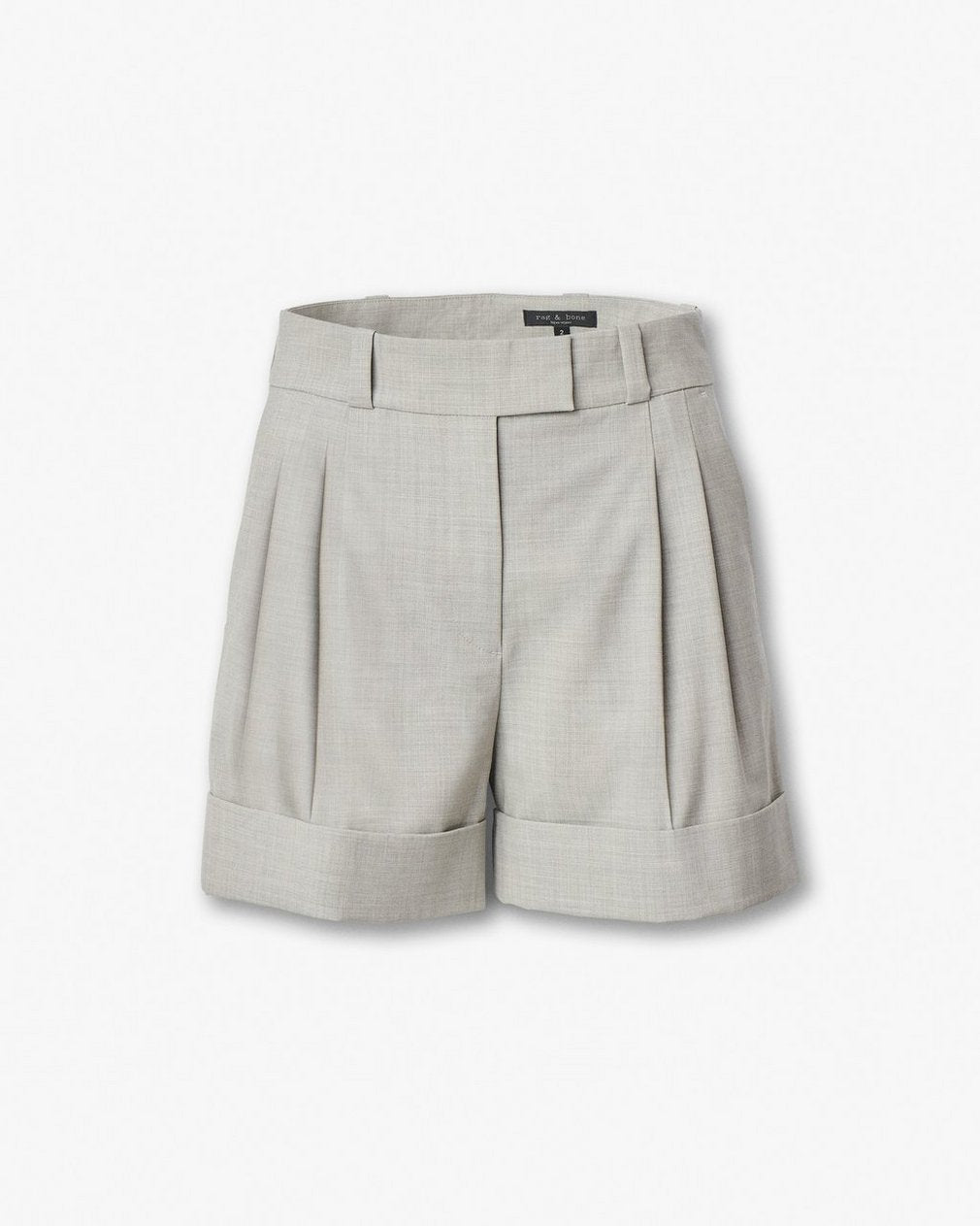 Neila Italian Stretch Wool Shorts - Light Taupe