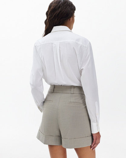 Neila Italian Stretch Wool Shorts - Light Taupe