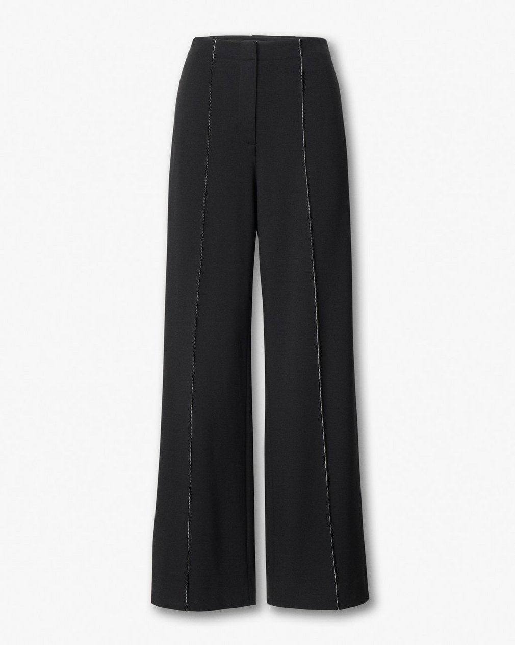 Irina Contrast-Stitch Pants - Black
