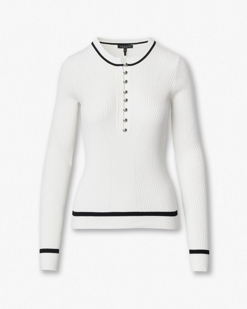 Kassy Ribbed Henley - Ivory