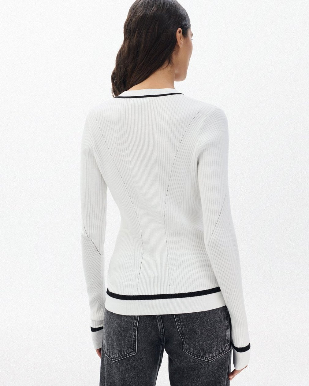 Kassy Ribbed Henley - Ivory