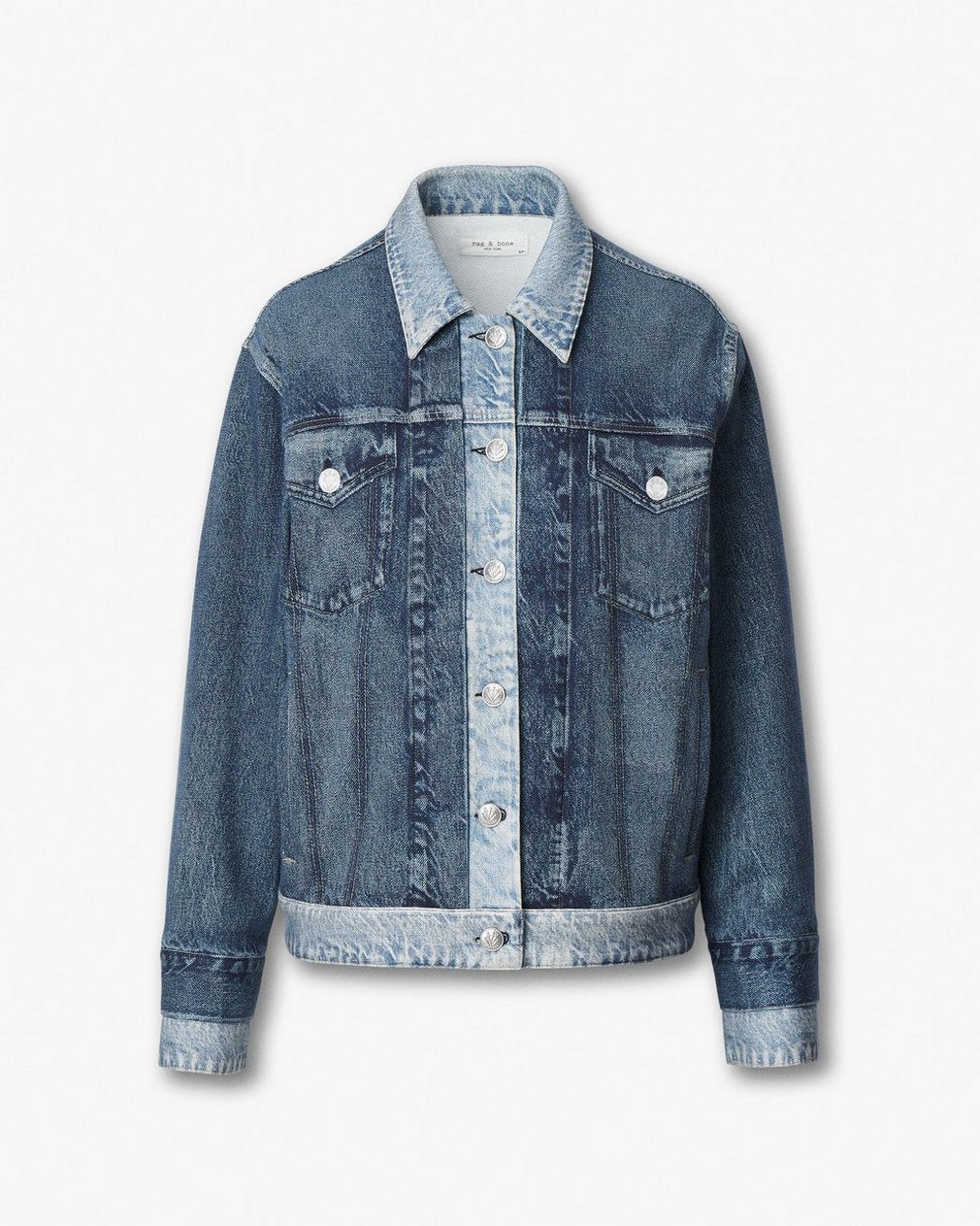 Miramar Oversized Combo Trucker Jacket - Double Indigo