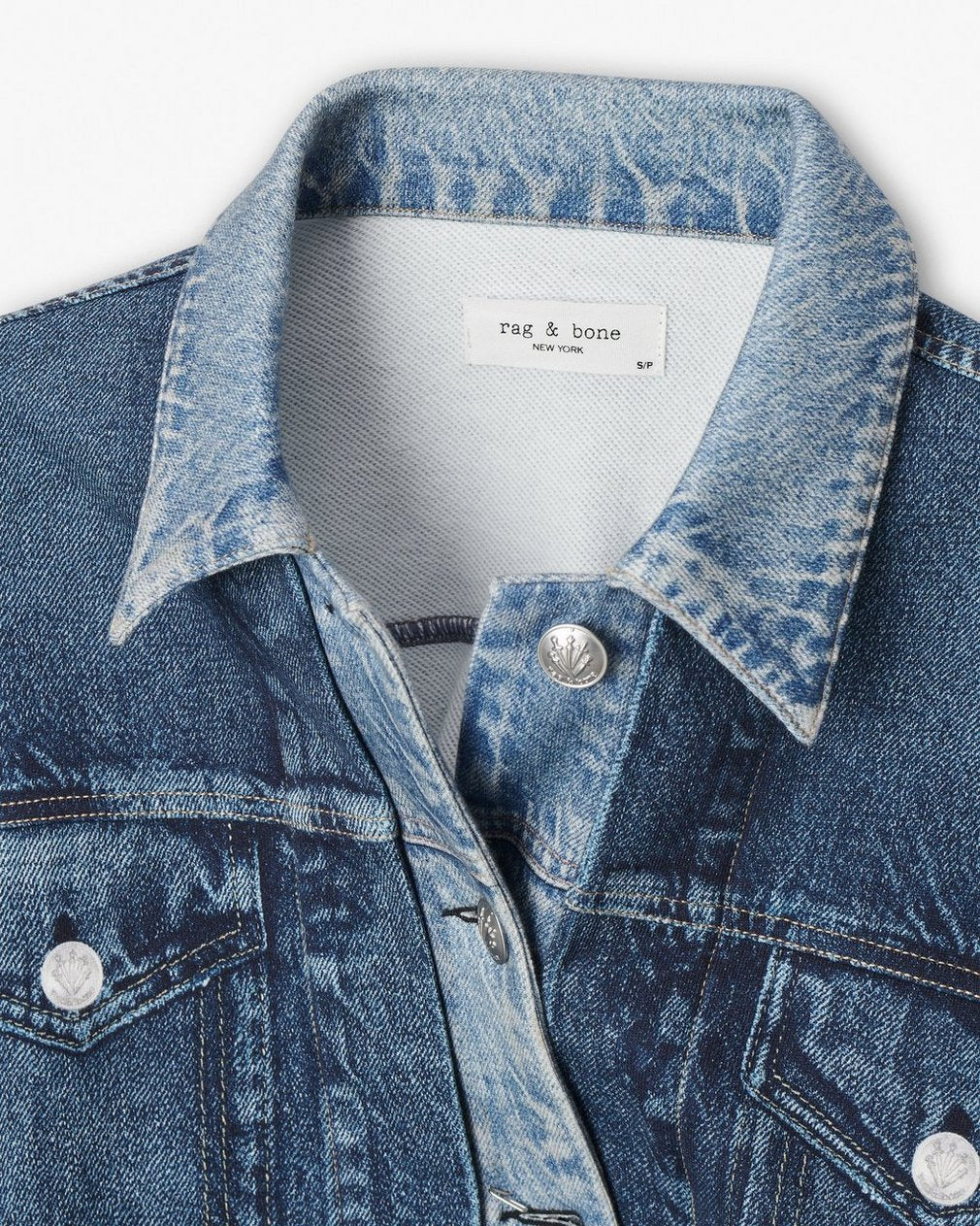 Miramar Oversized Combo Trucker Jacket - Double Indigo
