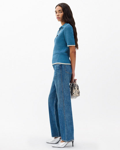 Costi Knit Polo Shirt - Fog Blue