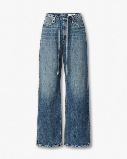 Phoebe Drawstring Wide-Leg Jeans - Delcan