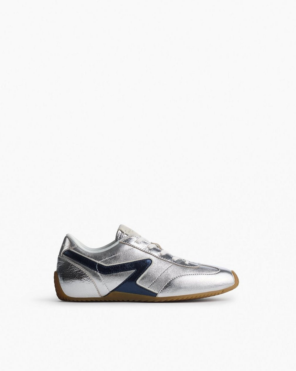 Ultra Slim Retro Runner Sneakers - Silver Navy